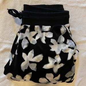 Floral Pajama Bottoms Black And White
